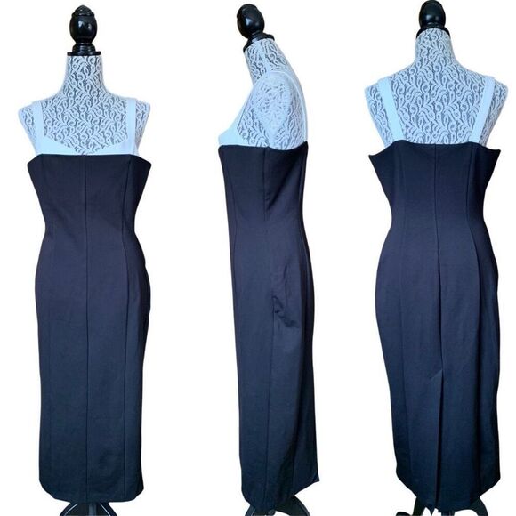 Christian Lacroix Sleeveless Tank‎ Peek-A-Boo Midi Dress Black Size M - Picture 12 of 12